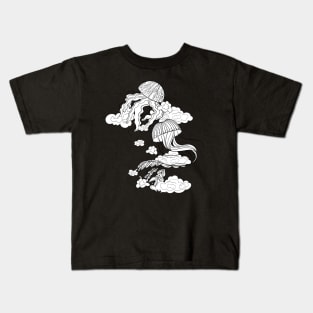 Space Jellyfish Line Art Kids T-Shirt